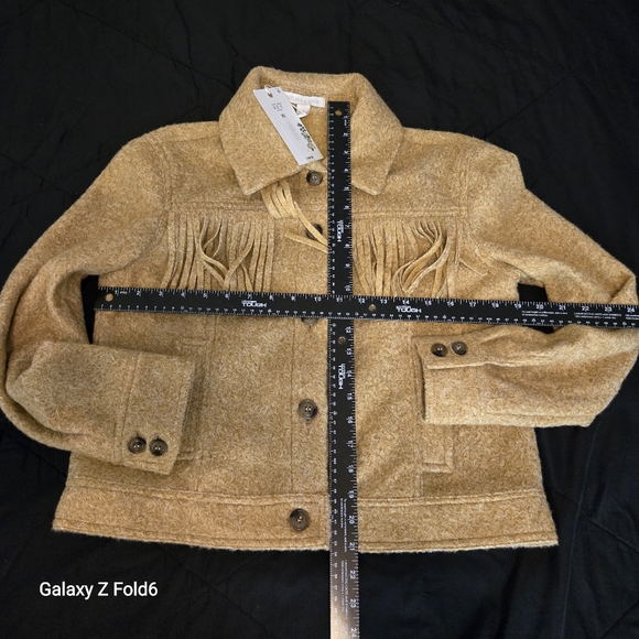 Chelsea & Violet‎ Tan Fringe Jacket Women’s XS 100% Polyester Boho Western NWT - Picture 6 of 8